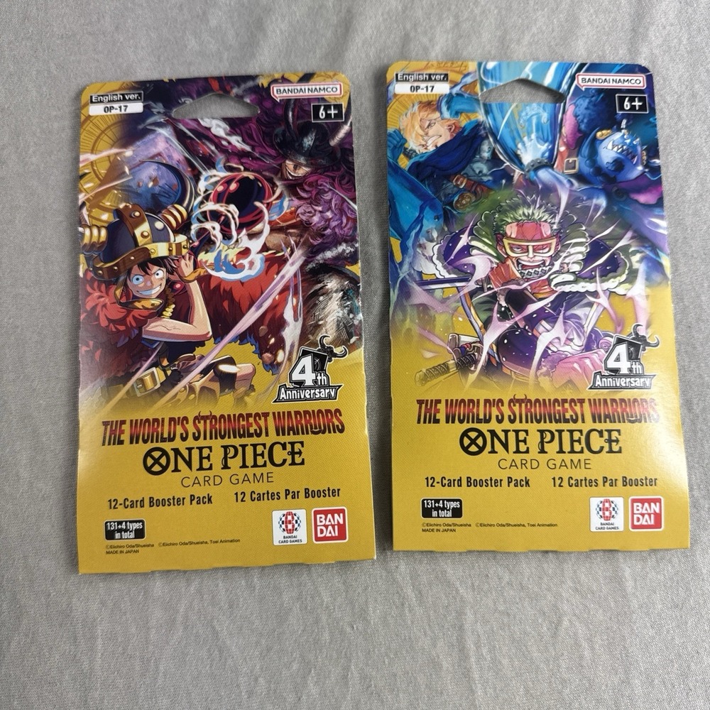 One Piece Card Game OP17 Booster Pack Sleeved English Sealed Bandai NEW Lot of 2
